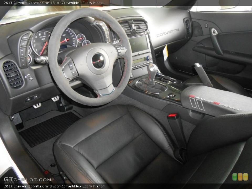 Ebony Interior Prime Interior for the 2013 Chevrolet Corvette Grand Sport Convertible #87087687
