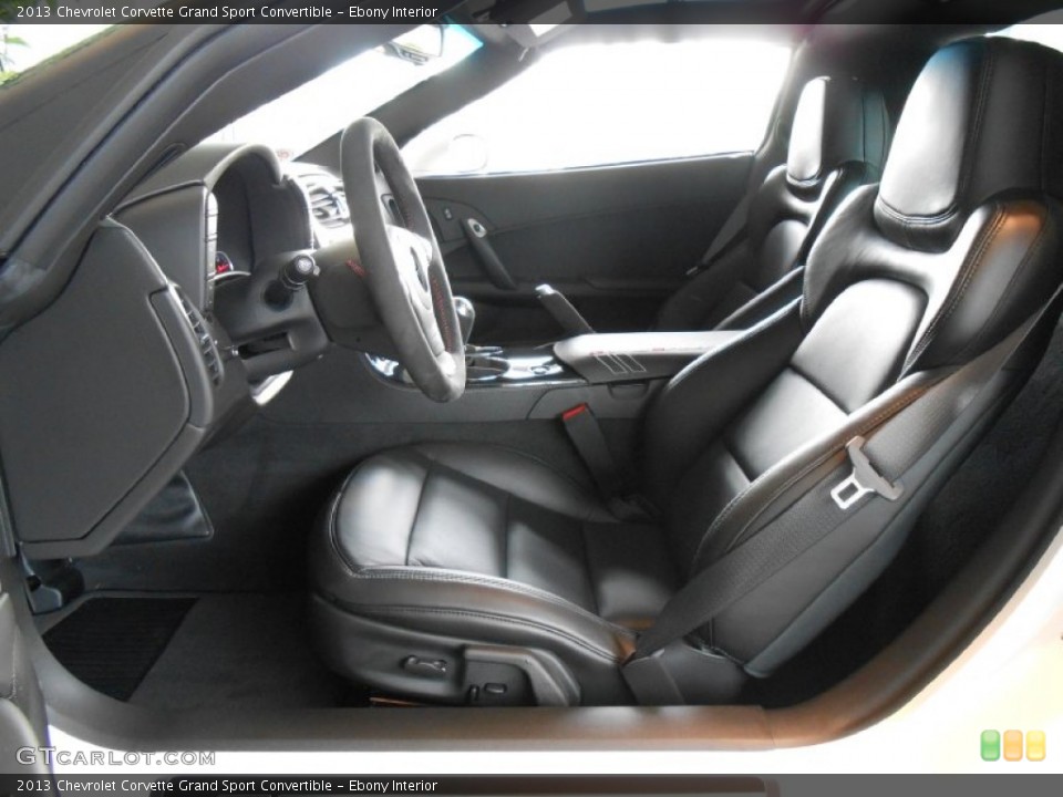 Ebony Interior Front Seat for the 2013 Chevrolet Corvette Grand Sport Convertible #87087709