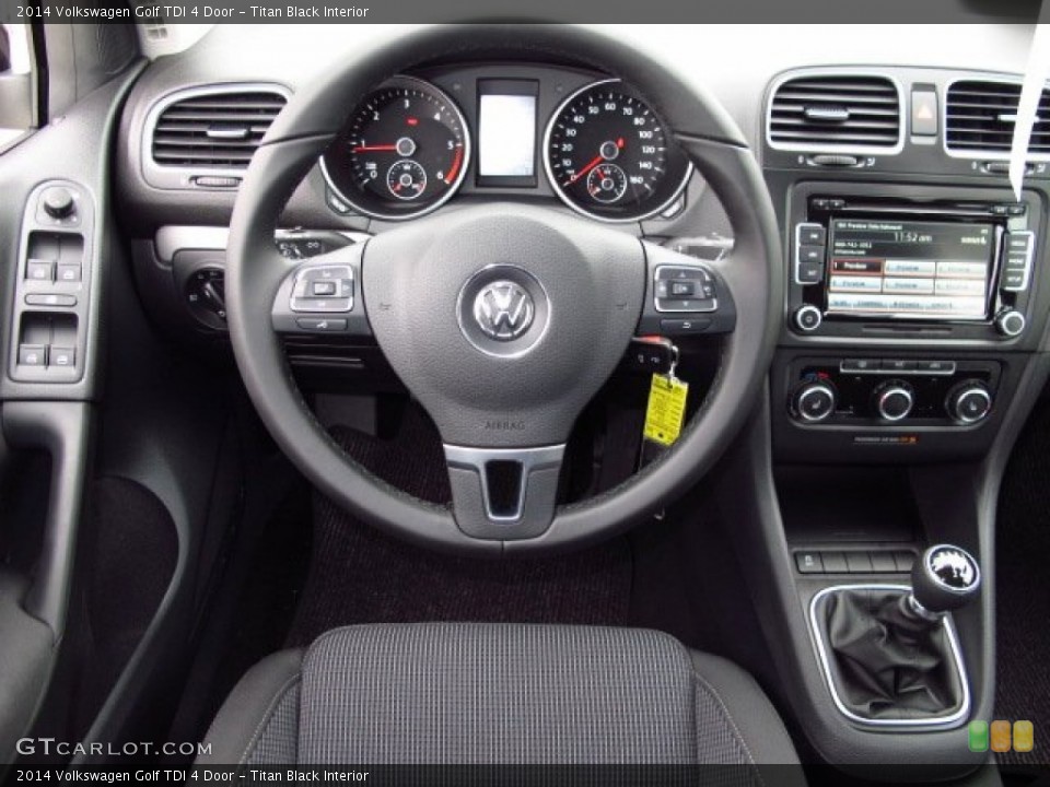 Titan Black Interior Steering Wheel for the 2014 Volkswagen Golf TDI 4 Door #87087723
