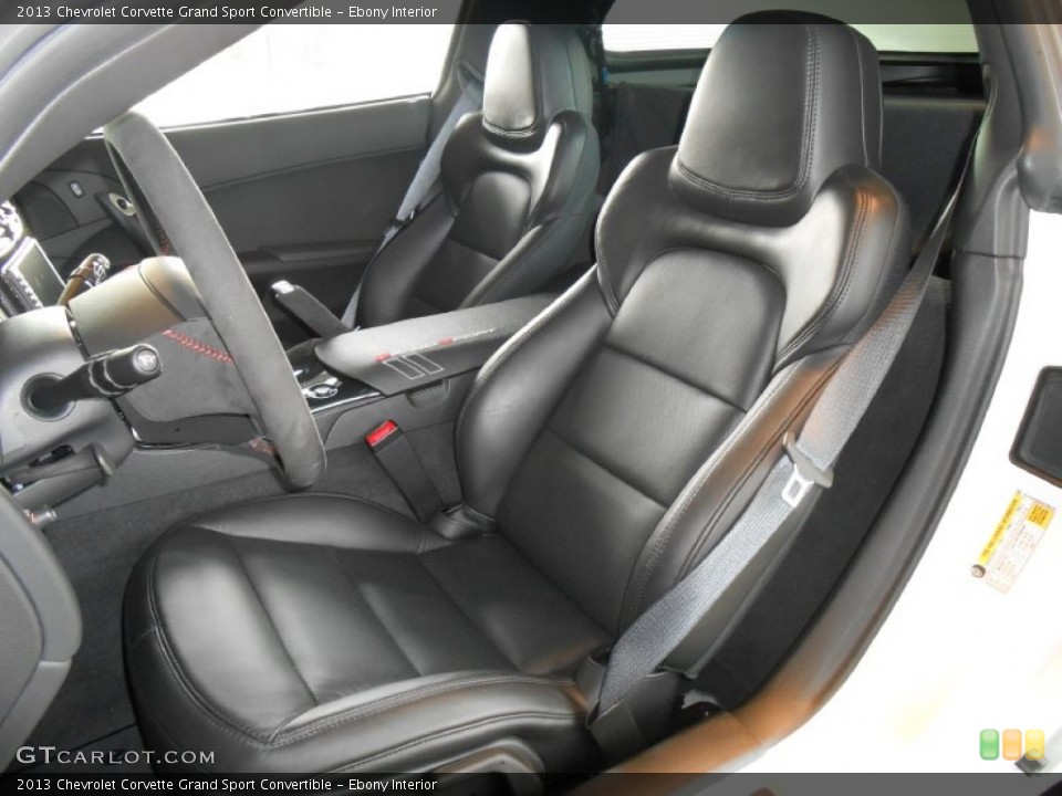 Ebony Interior Front Seat for the 2013 Chevrolet Corvette Grand Sport Convertible #87087735