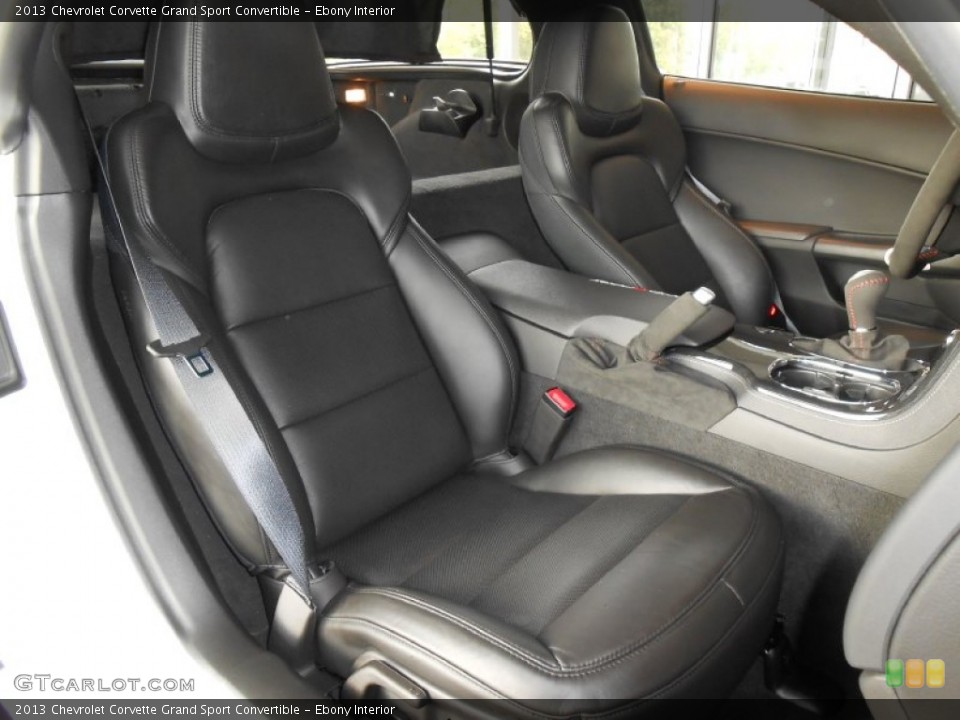 Ebony Interior Front Seat for the 2013 Chevrolet Corvette Grand Sport Convertible #87087810