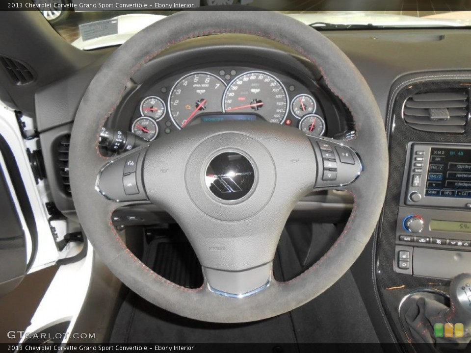Ebony Interior Steering Wheel for the 2013 Chevrolet Corvette Grand Sport Convertible #87087948