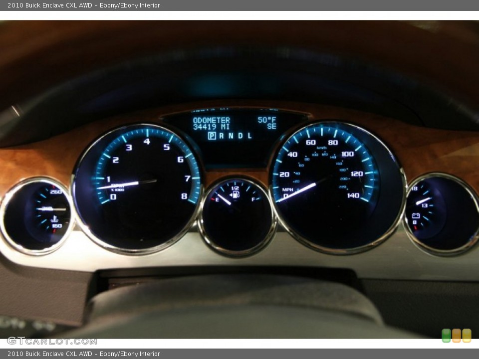 Ebony/Ebony Interior Gauges for the 2010 Buick Enclave CXL AWD #87091928