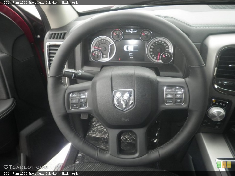 Black Interior Steering Wheel for the 2014 Ram 1500 Sport Quad Cab 4x4 #87099711