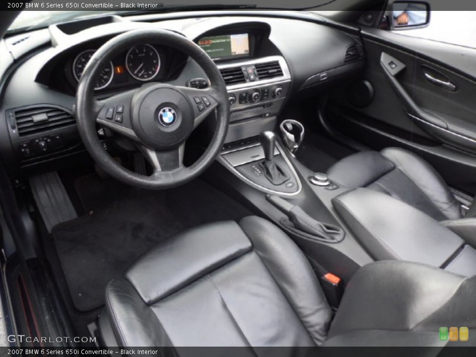 Black Interior Prime Interior for the 2007 BMW 6 Series 650i Convertible #87103836