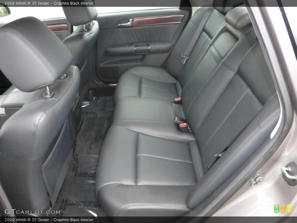 Graphite Black Interior Rear Seat for the 2009 Infiniti M 35 Sedan #87117111