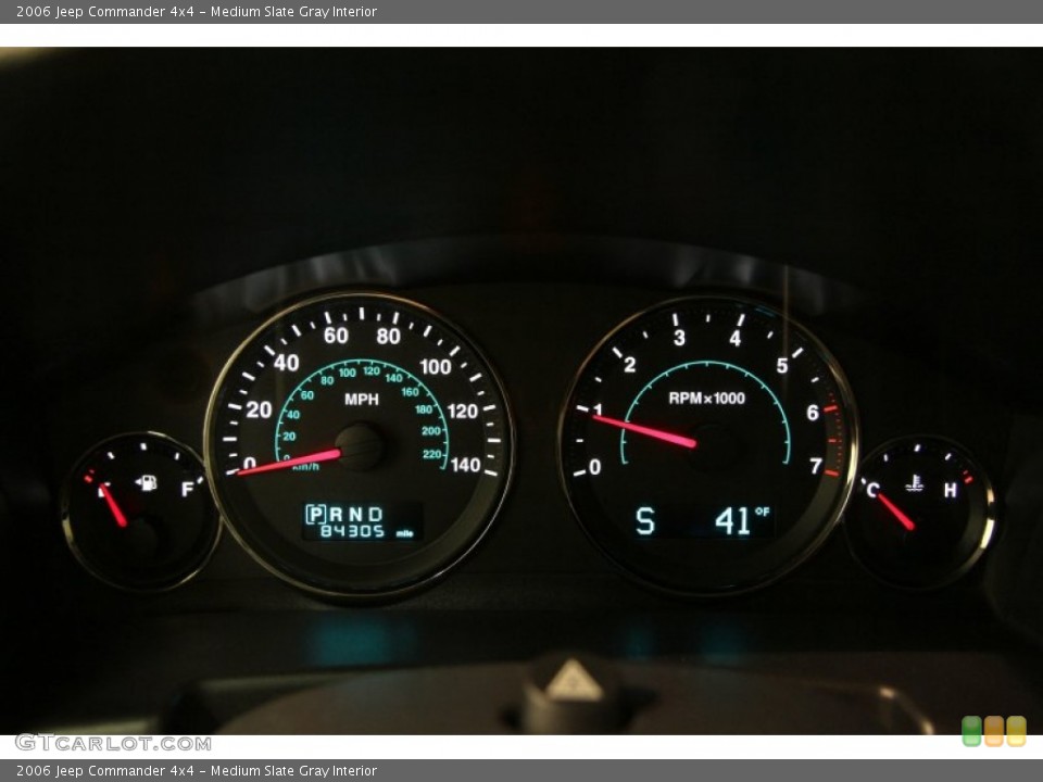 Medium Slate Gray Interior Gauges for the 2006 Jeep Commander 4x4 #87119115