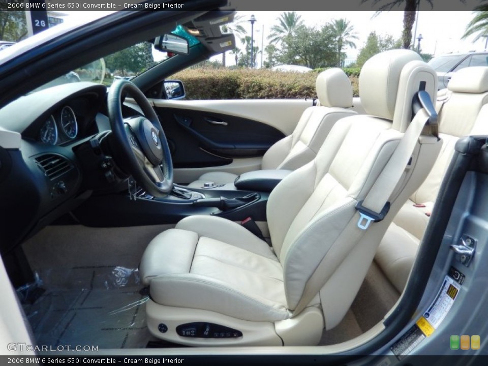 Cream Beige Interior Front Seat for the 2006 BMW 6 Series 650i Convertible #87123912
