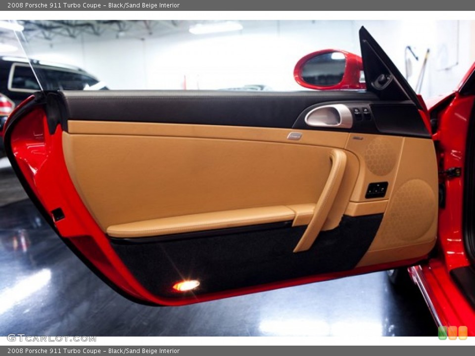 Black/Sand Beige Interior Door Panel for the 2008 Porsche 911 Turbo Coupe #87124626
