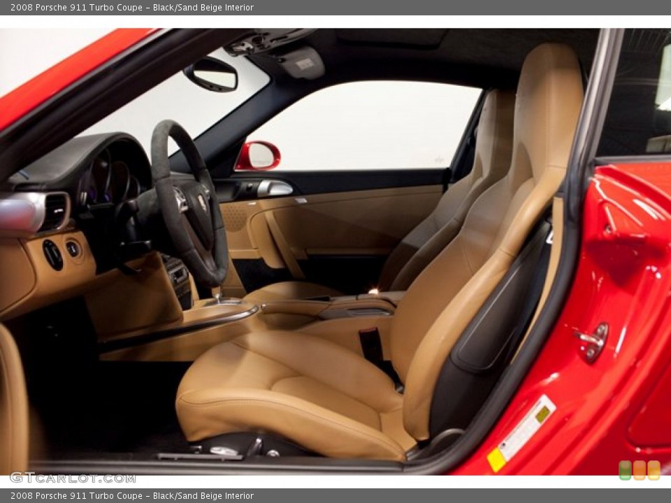 Black/Sand Beige Interior Photo for the 2008 Porsche 911 Turbo Coupe #87124728