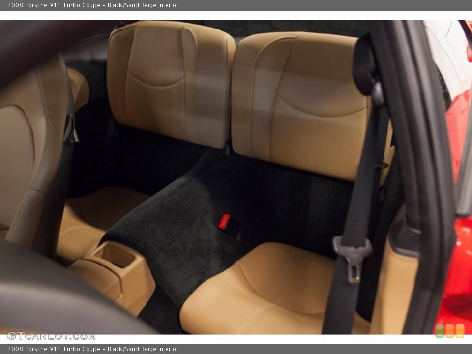 Black/Sand Beige Interior Rear Seat for the 2008 Porsche 911 Turbo Coupe #87124821