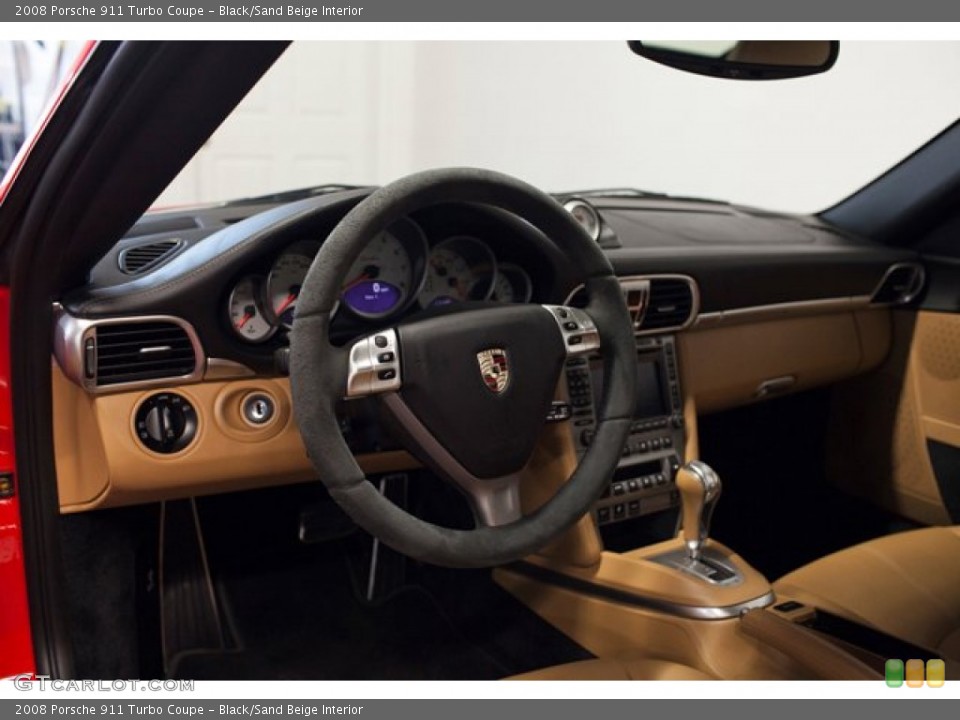 Black/Sand Beige Interior Dashboard for the 2008 Porsche 911 Turbo Coupe #87124860