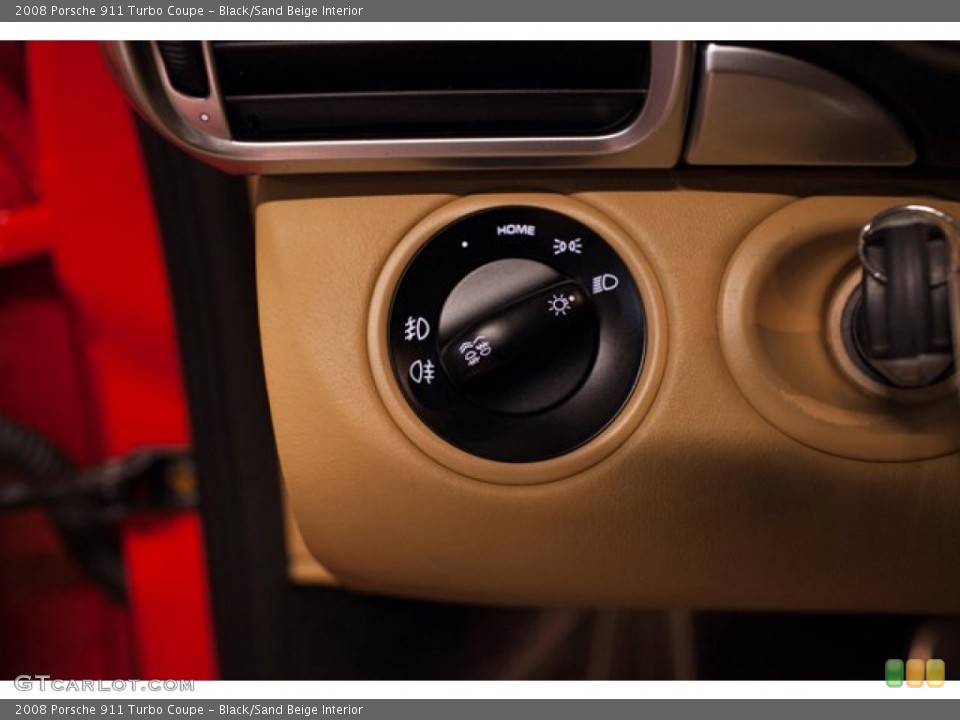 Black/Sand Beige Interior Controls for the 2008 Porsche 911 Turbo Coupe #87124896