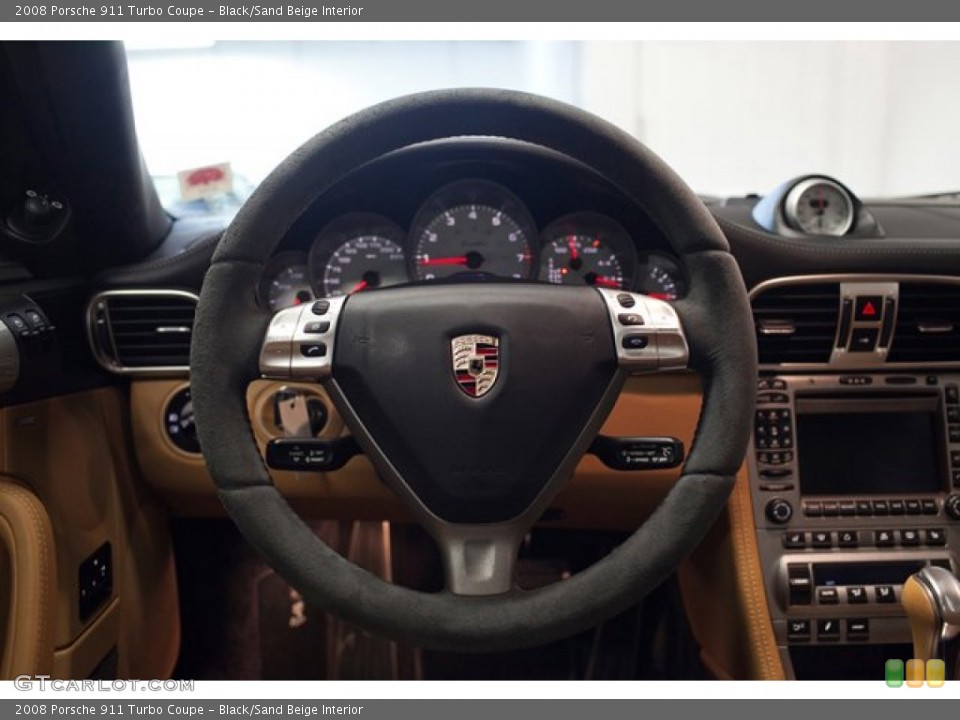 Black/Sand Beige Interior Steering Wheel for the 2008 Porsche 911 Turbo Coupe #87124917