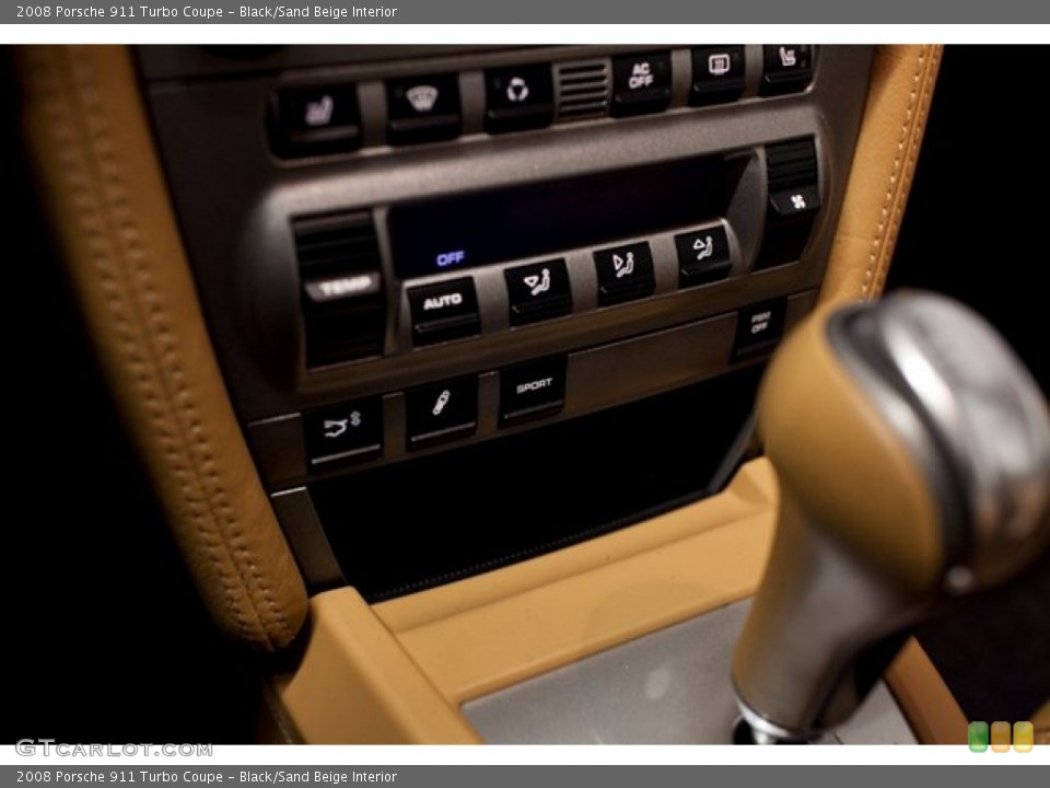 Black/Sand Beige Interior Controls for the 2008 Porsche 911 Turbo Coupe #87125115
