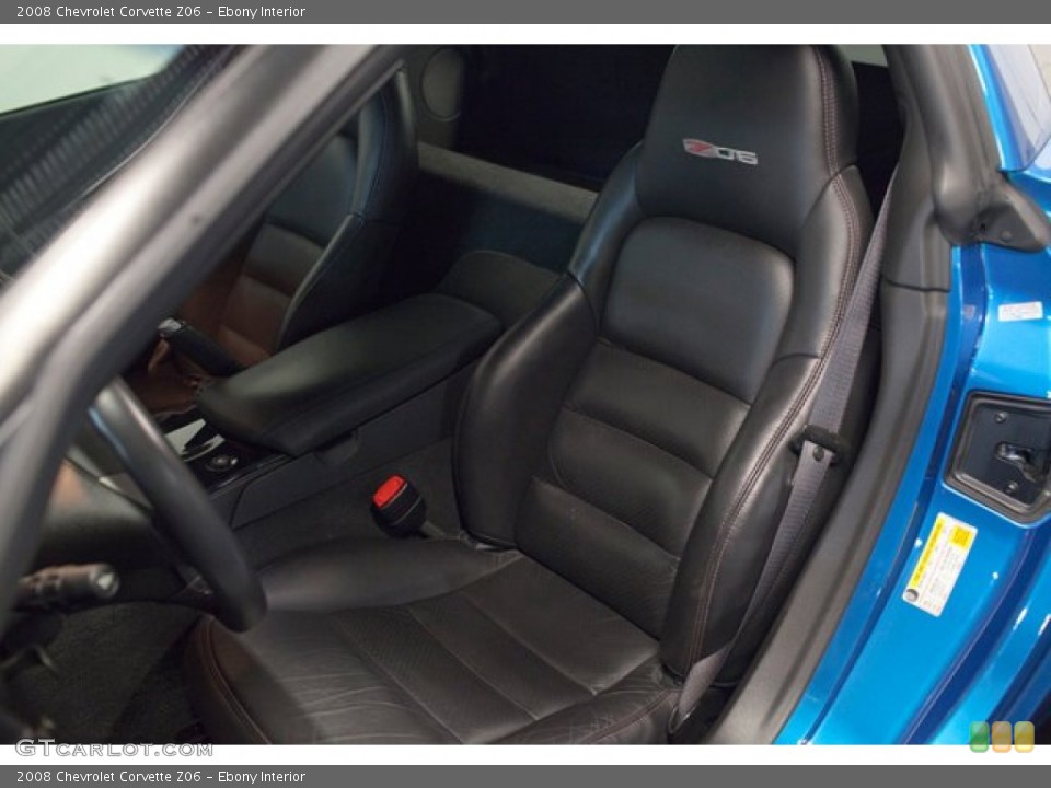 Ebony Interior Front Seat for the 2008 Chevrolet Corvette Z06 #87126180