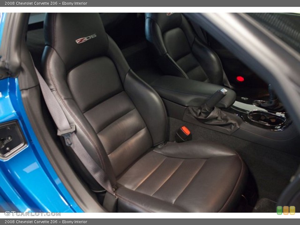 Ebony Interior Front Seat for the 2008 Chevrolet Corvette Z06 #87126198