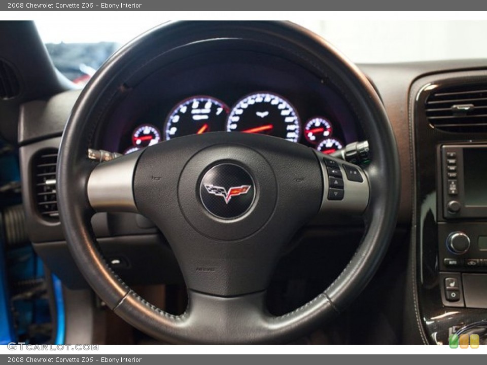 Ebony Interior Steering Wheel for the 2008 Chevrolet Corvette Z06 #87126294