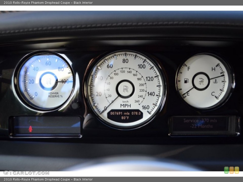 Black Interior Gauges for the 2010 Rolls-Royce Phantom Drophead Coupe #87135180