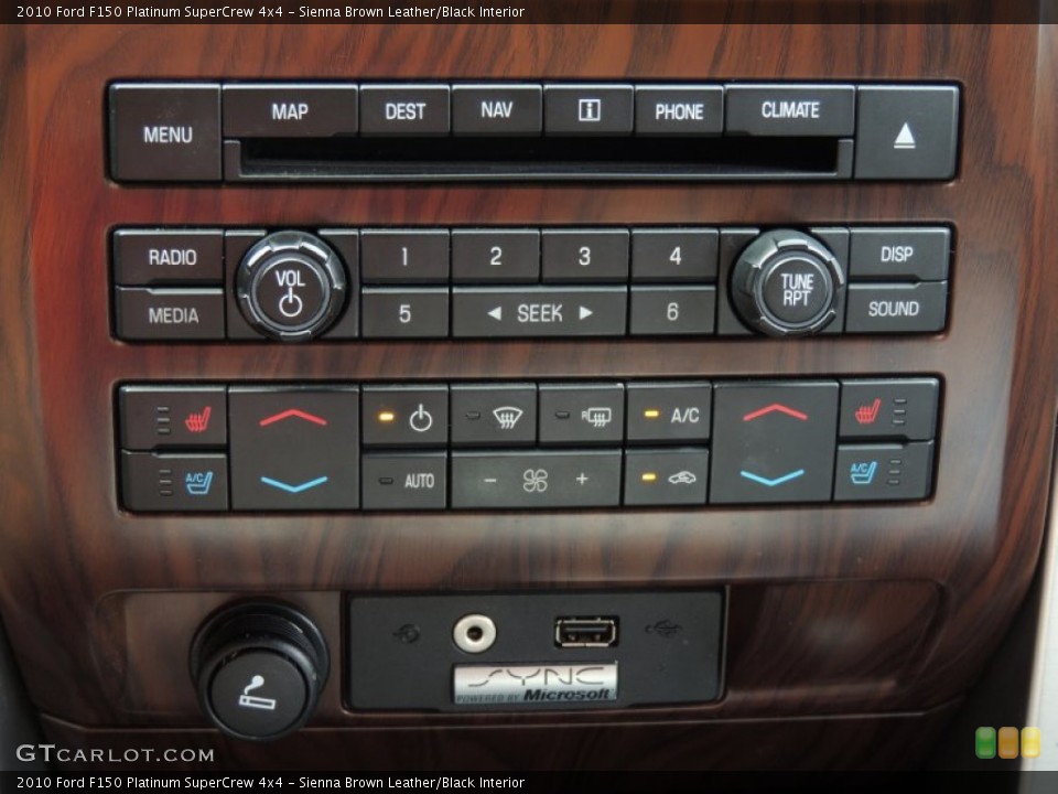 Sienna Brown Leather/Black Interior Controls for the 2010 Ford F150 Platinum SuperCrew 4x4 #87140520