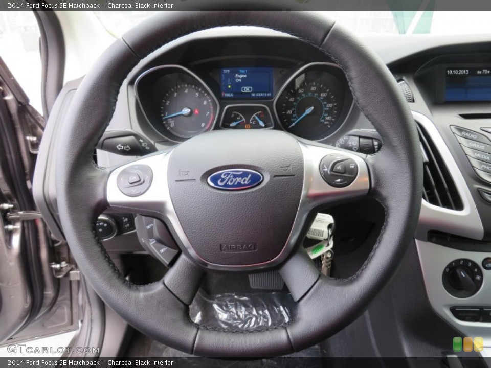 Charcoal Black Interior Steering Wheel for the 2014 Ford Focus SE Hatchback #87163599