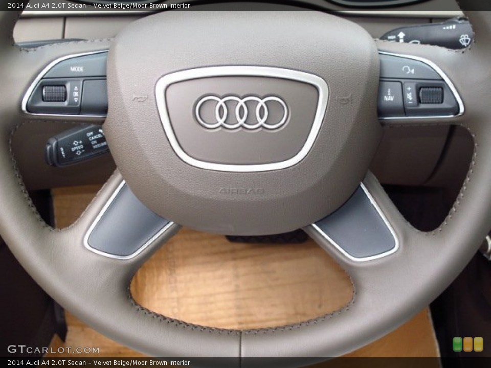 Velvet Beige/Moor Brown Interior Steering Wheel for the 2014 Audi A4 2.0T Sedan #87166563