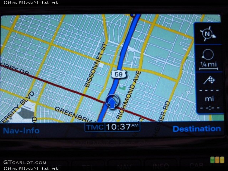 Black Interior Navigation for the 2014 Audi R8 Spyder V8 #87167049