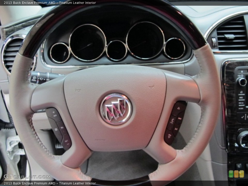Titanium Leather Interior Steering Wheel for the 2013 Buick Enclave Premium AWD #87181194