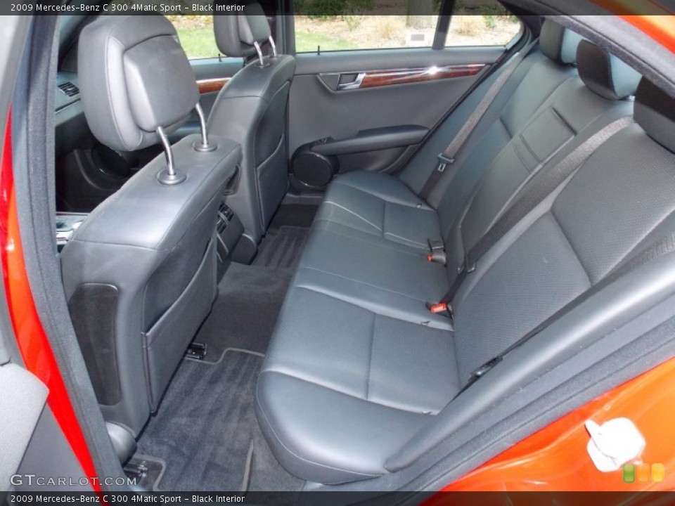 Black Interior Rear Seat for the 2009 Mercedes-Benz C 300 4Matic Sport #87184389