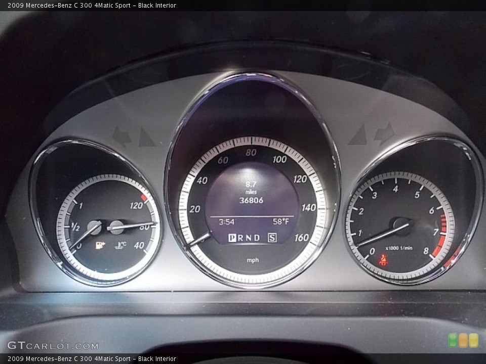 Black Interior Gauges for the 2009 Mercedes-Benz C 300 4Matic Sport #87184716