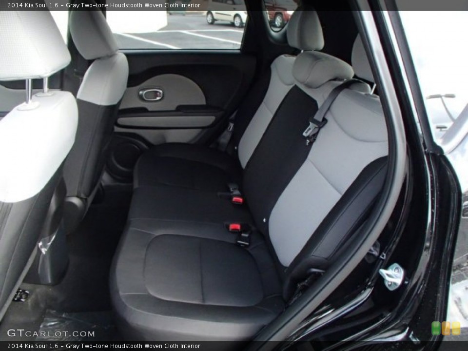 Gray Two-tone Houdstooth Woven Cloth Interior Rear Seat for the 2014 Kia Soul 1.6 #87185832