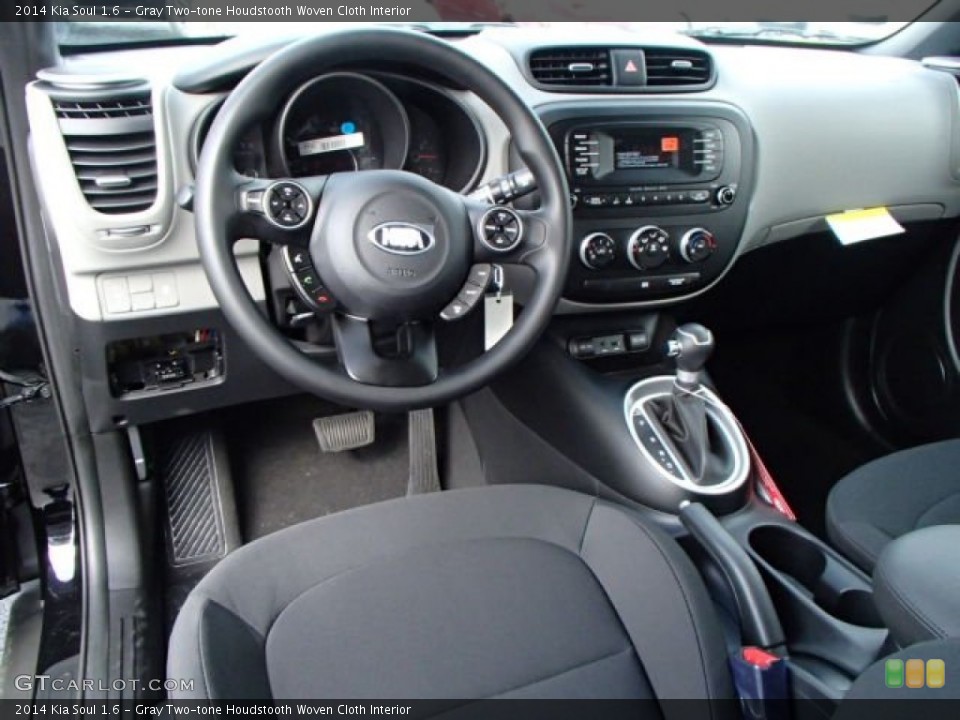 Gray Two-tone Houdstooth Woven Cloth Interior Prime Interior for the 2014 Kia Soul 1.6 #87185880