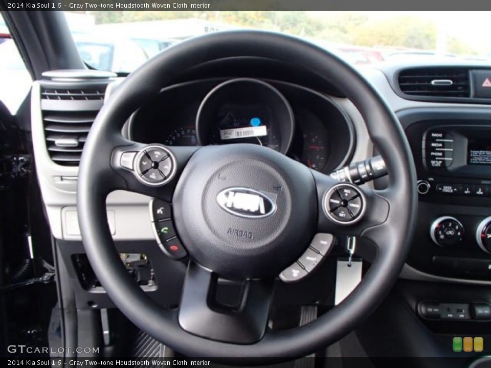 Gray Two-tone Houdstooth Woven Cloth Interior Steering Wheel for the 2014 Kia Soul 1.6 #87185976