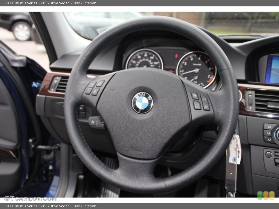 Black Interior Steering Wheel for the 2011 BMW 3 Series 328i xDrive Sedan #87188286