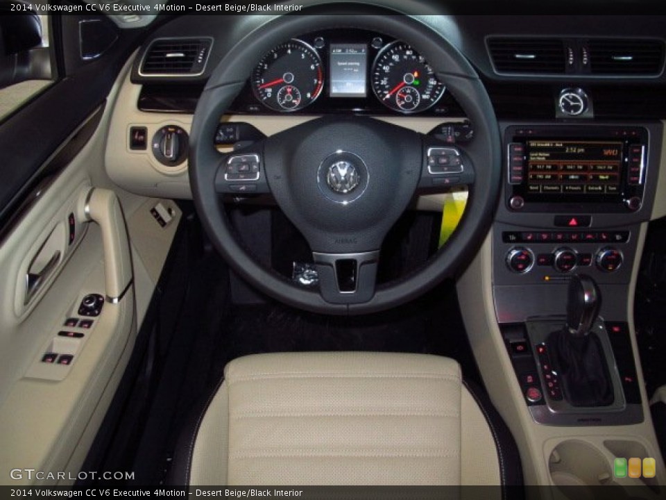 Desert Beige/Black Interior Dashboard for the 2014 Volkswagen CC V6 Executive 4Motion #87194658