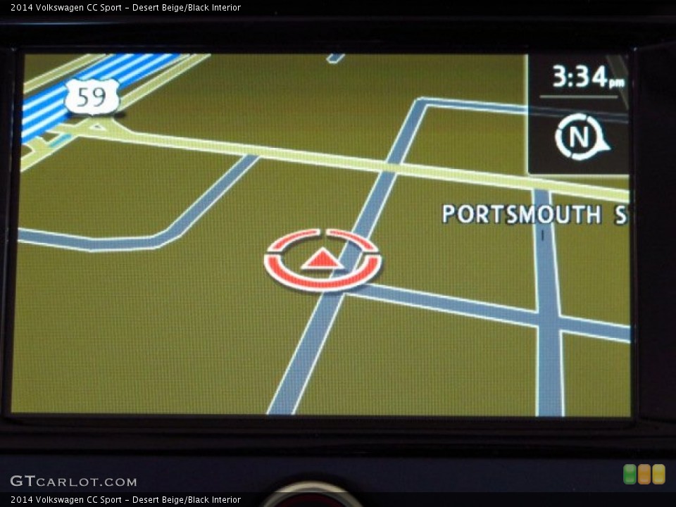 Desert Beige/Black Interior Navigation for the 2014 Volkswagen CC Sport #87195891