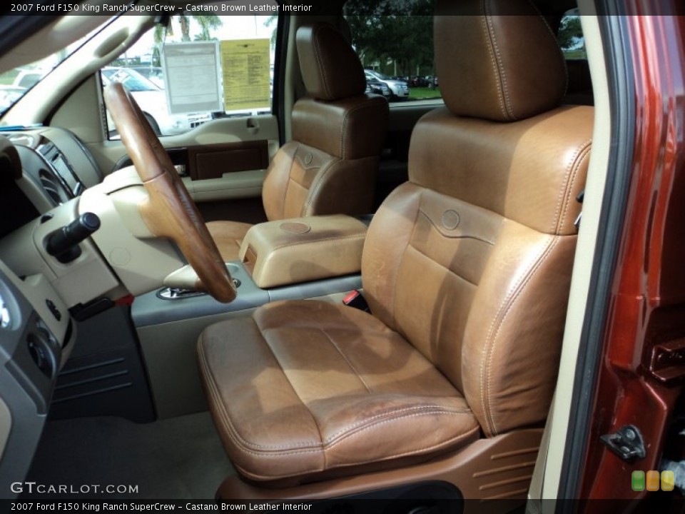 Castano Brown Leather Interior Front Seat for the 2007 Ford F150 King Ranch SuperCrew #87200850