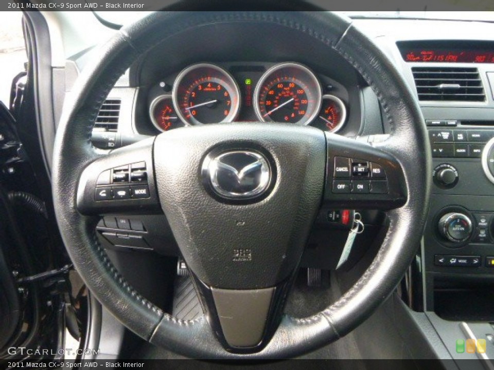 Black Interior Steering Wheel for the 2011 Mazda CX-9 Sport AWD #87202032