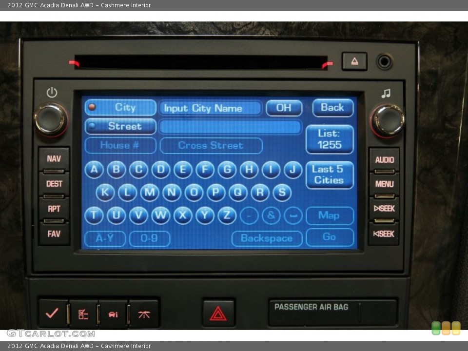 Cashmere Interior Controls for the 2012 GMC Acadia Denali AWD #87206772