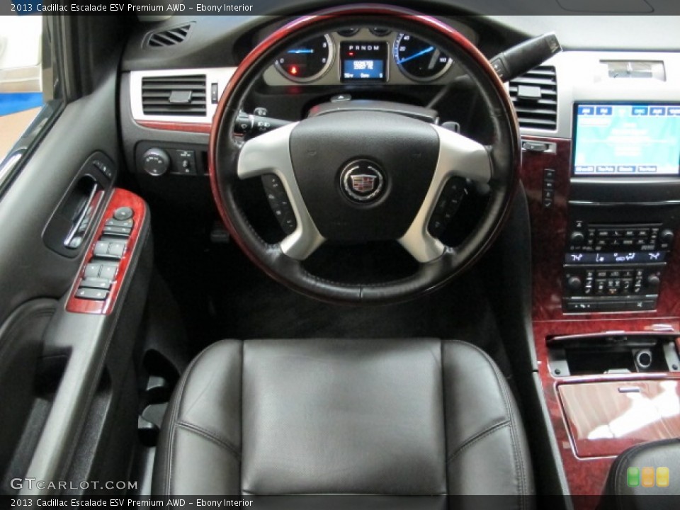 Ebony Interior Steering Wheel for the 2013 Cadillac Escalade ESV Premium AWD #87209754