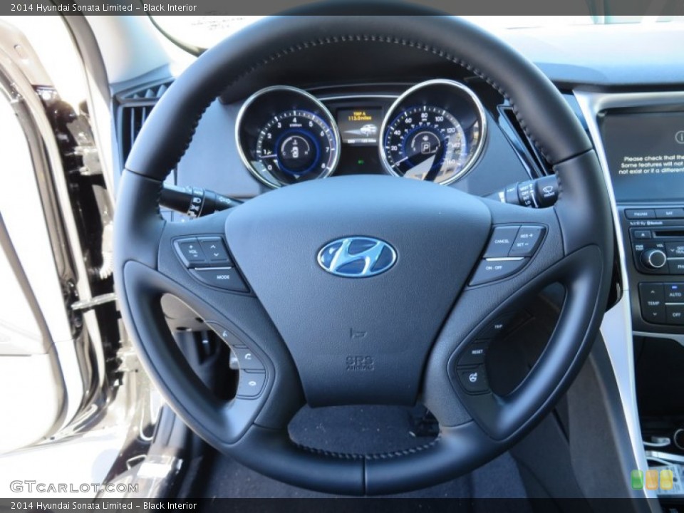 Black Interior Steering Wheel for the 2014 Hyundai Sonata Limited #87209799