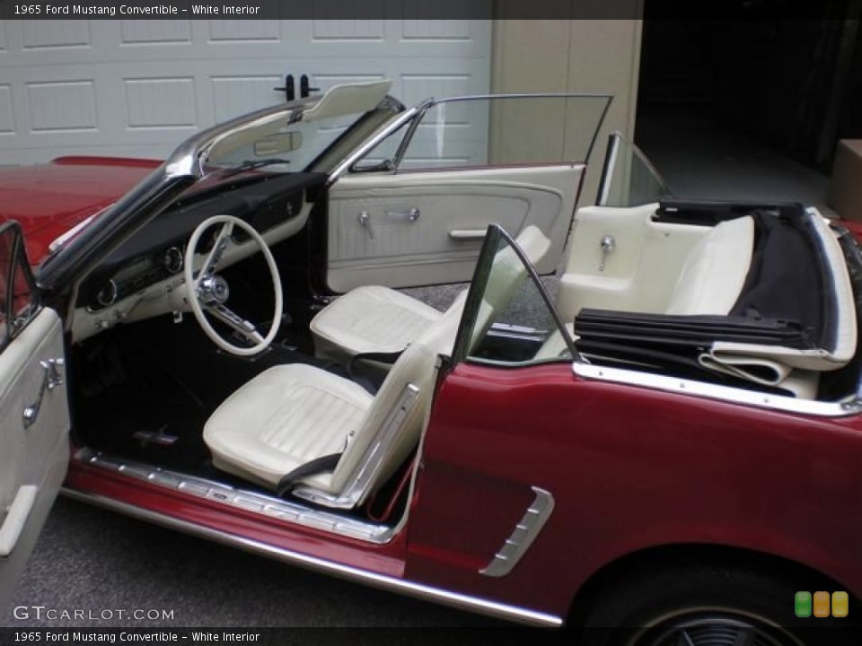 White Interior Photo for the 1965 Ford Mustang Convertible #87225591