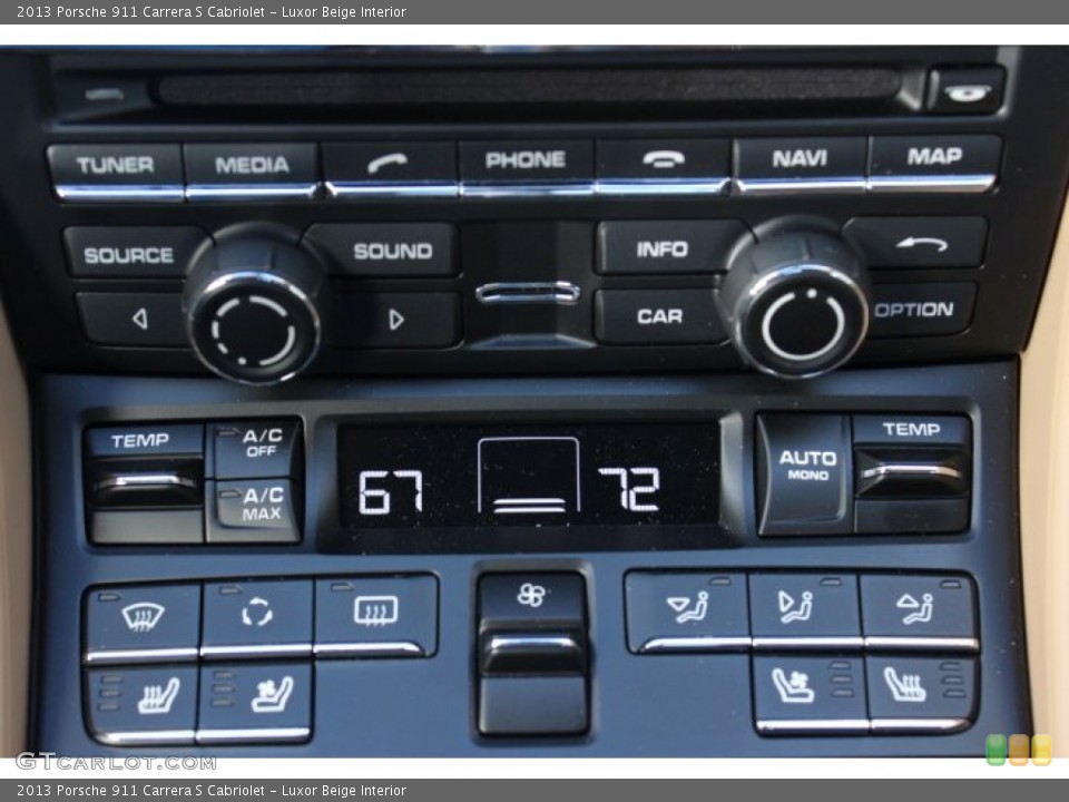 Luxor Beige Interior Controls for the 2013 Porsche 911 Carrera S Cabriolet #87231651
