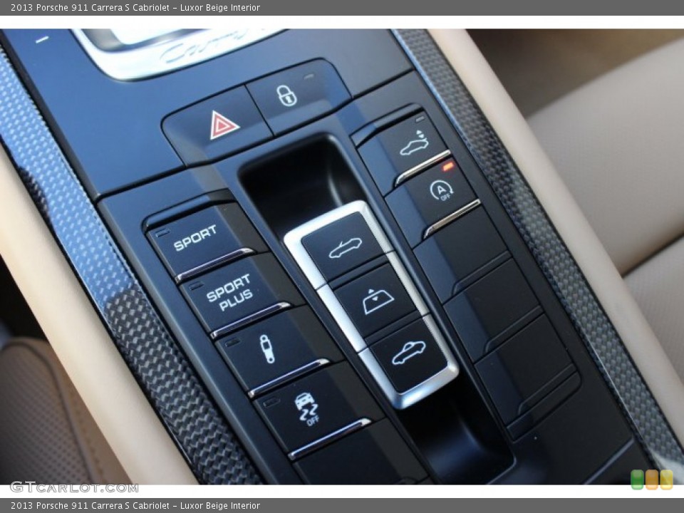 Luxor Beige Interior Controls for the 2013 Porsche 911 Carrera S Cabriolet #87231675