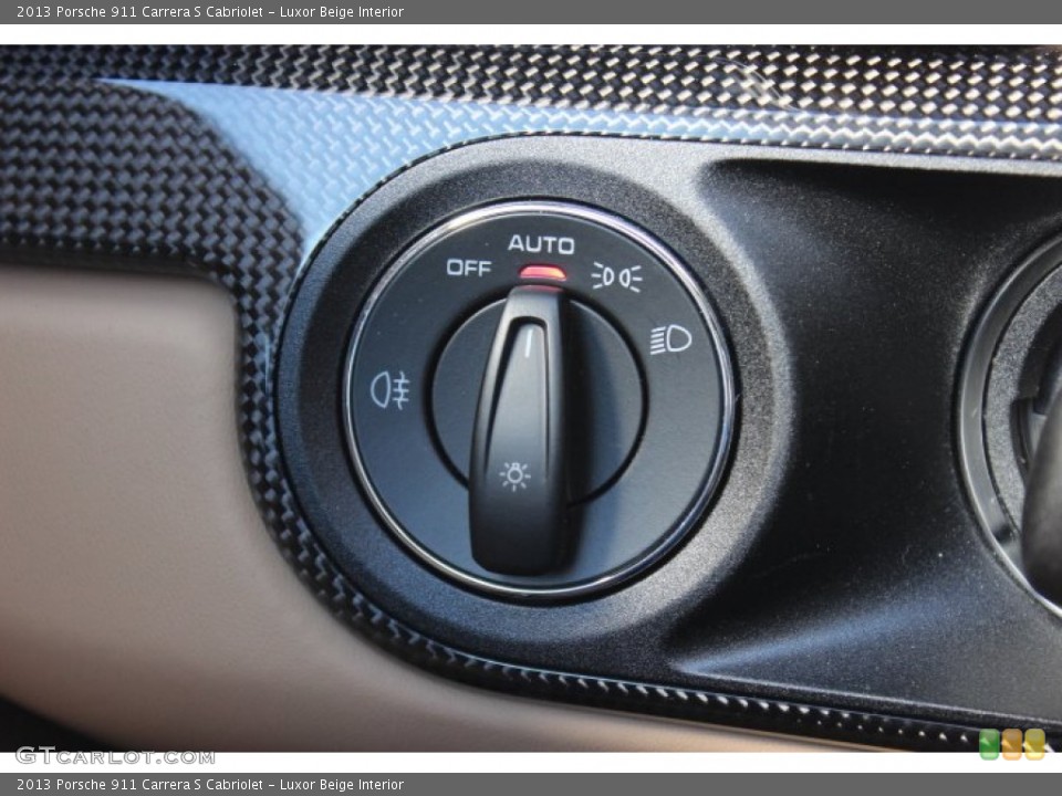 Luxor Beige Interior Controls for the 2013 Porsche 911 Carrera S Cabriolet #87231723
