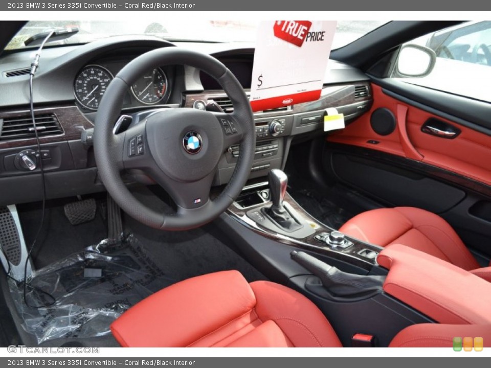 Coral Red/Black Interior Prime Interior for the 2013 BMW 3 Series 335i Convertible #87236417