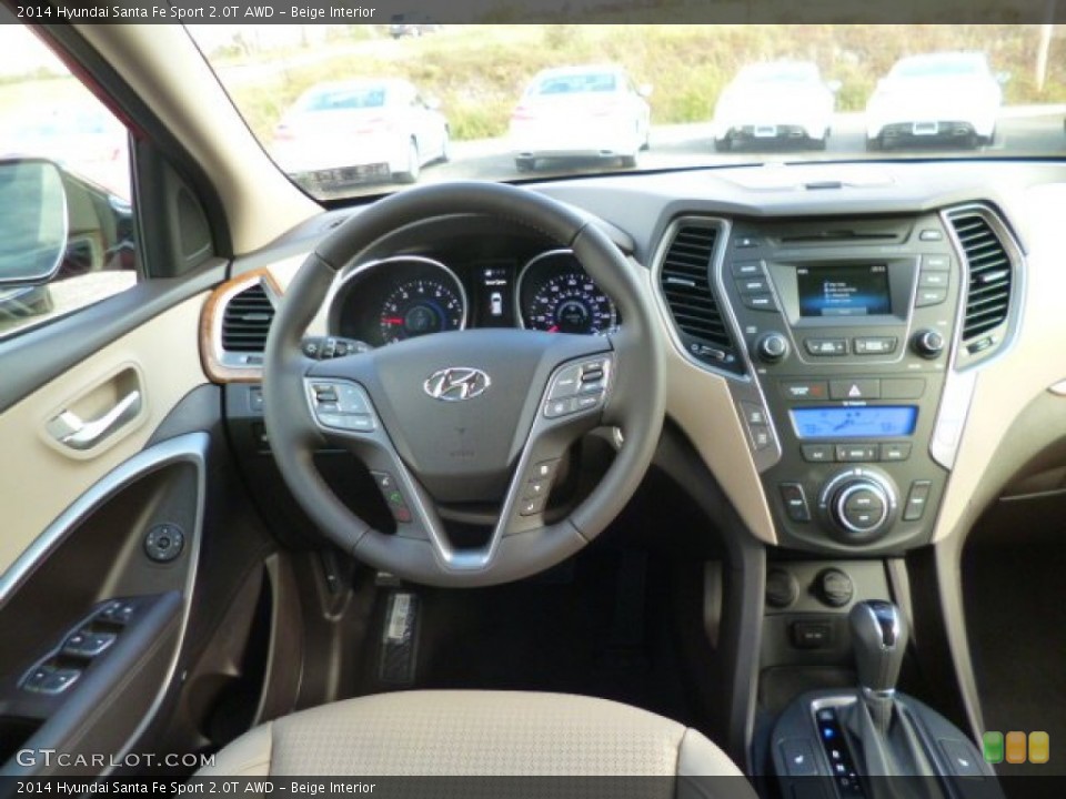 Beige Interior Dashboard for the 2014 Hyundai Santa Fe Sport 2.0T AWD #87243156