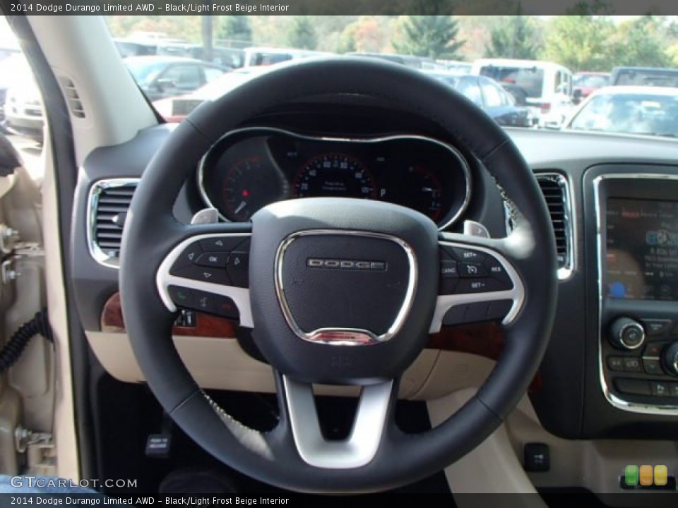 Black/Light Frost Beige Interior Steering Wheel for the 2014 Dodge Durango Limited AWD #87243299