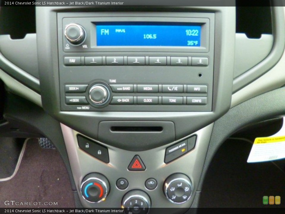 Jet Black/Dark Titanium Interior Controls for the 2014 Chevrolet Sonic LS Hatchback #87266301