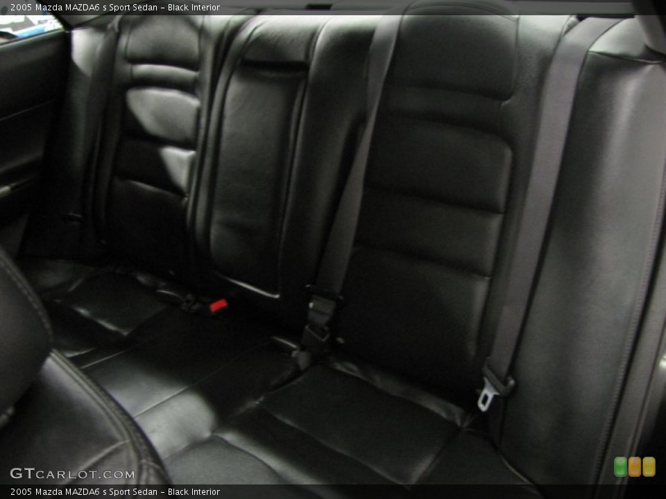 Black Interior Rear Seat for the 2005 Mazda MAZDA6 s Sport Sedan #87267441